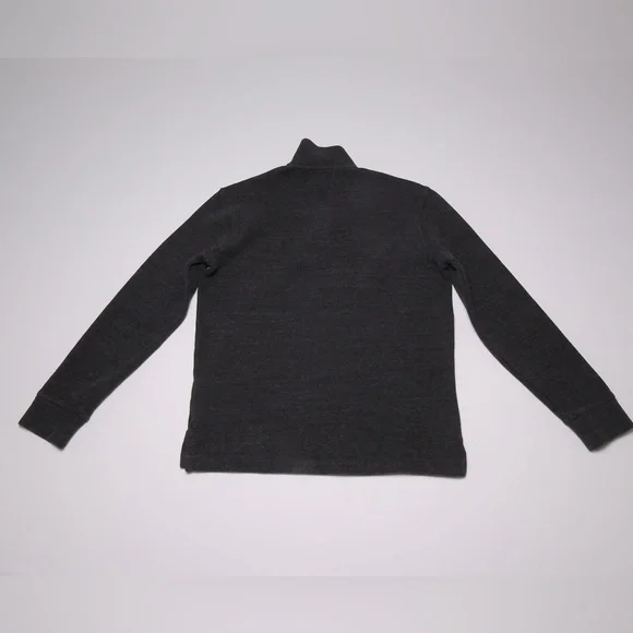 Polo Ralph Lauren Estate-Rib QuarterZip Heather Gray Pullover Med 100% COTTON